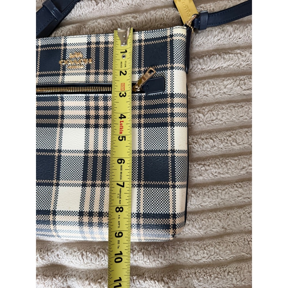 Coach Rowan File Bag Garden Plaid Print Coated Canvas C8587 - Picture 8 of 13